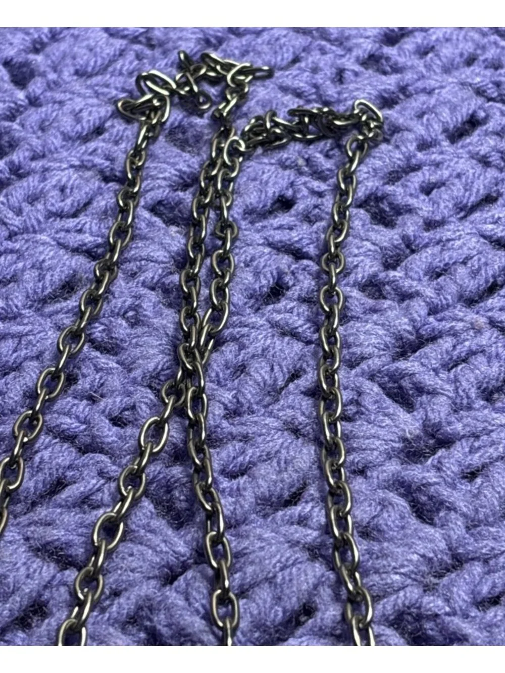 Gunmetal Chain Necklace No Clasp 44 inches Long